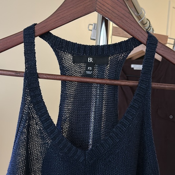 Linen Banana Republic Navy Blue Knit Tank Top - Picture 2 of 6